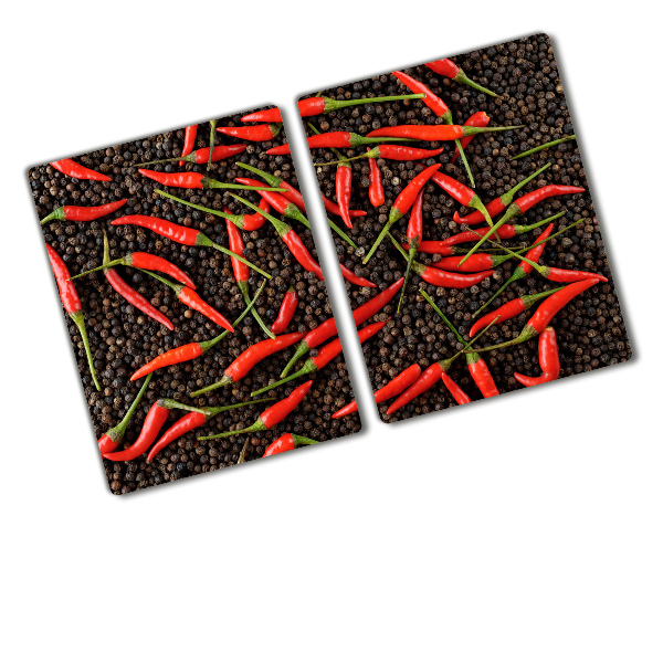 Chopping board glass Chilli peppers