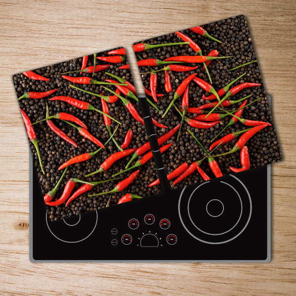 Chopping board glass Chilli peppers