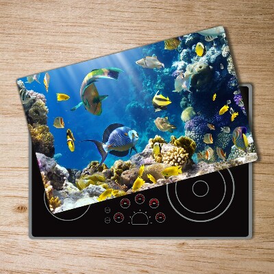 Glass chopping board Coral reef