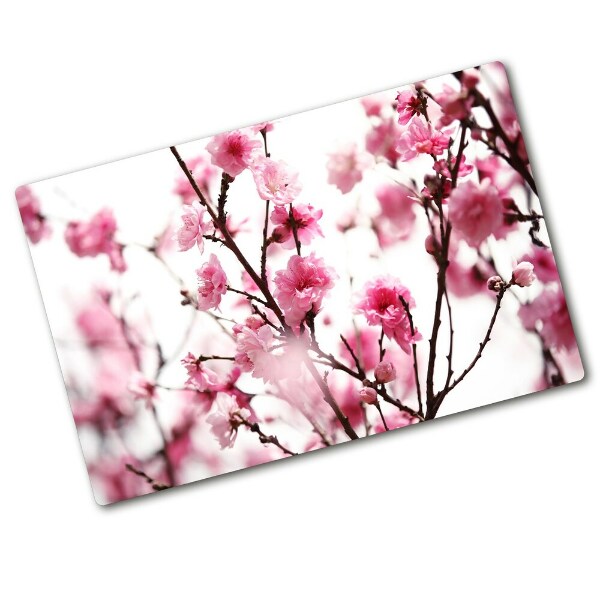 Chopping board glass Plum flower