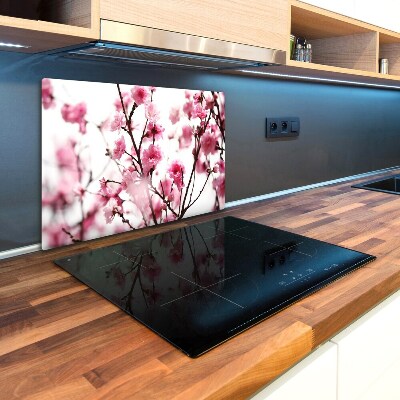 Chopping board glass Plum flower