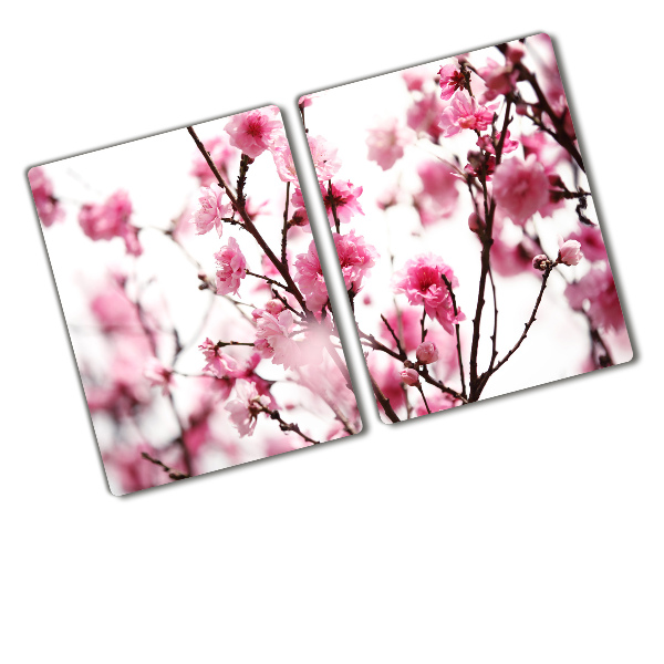 Chopping board glass Plum flower