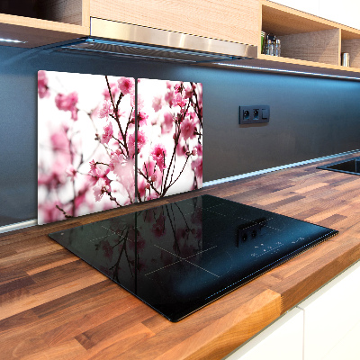 Chopping board glass Plum flower