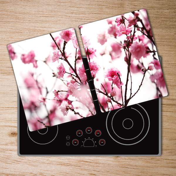 Chopping board glass Plum flower