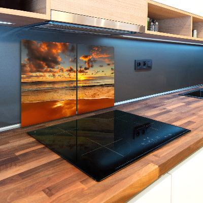 Chopping board glass Sunset beach