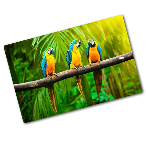 Cutting board Parrots on a branch