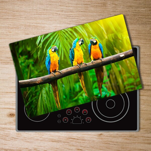 Cutting board Parrots on a branch