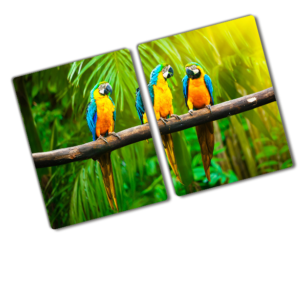 Cutting board Parrots on a branch