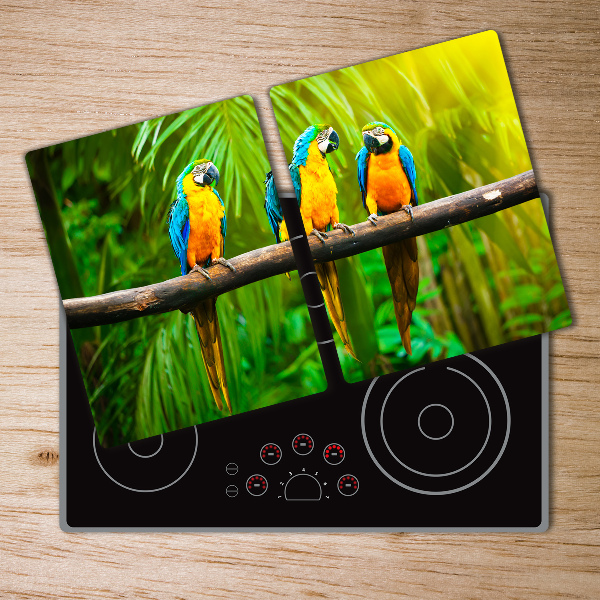 Cutting board Parrots on a branch