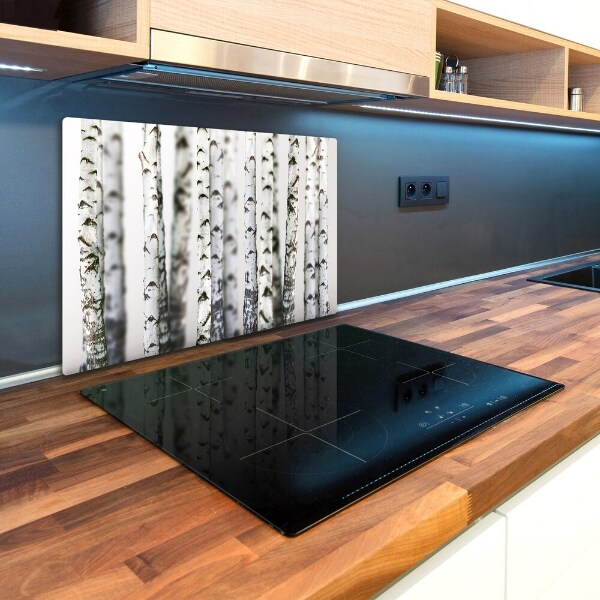 Glass chopping board Birch trunks