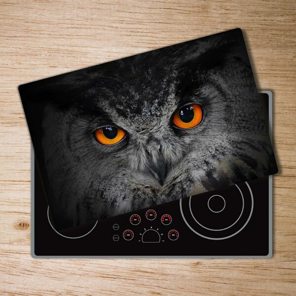 Cutting board Owl devilish eyes