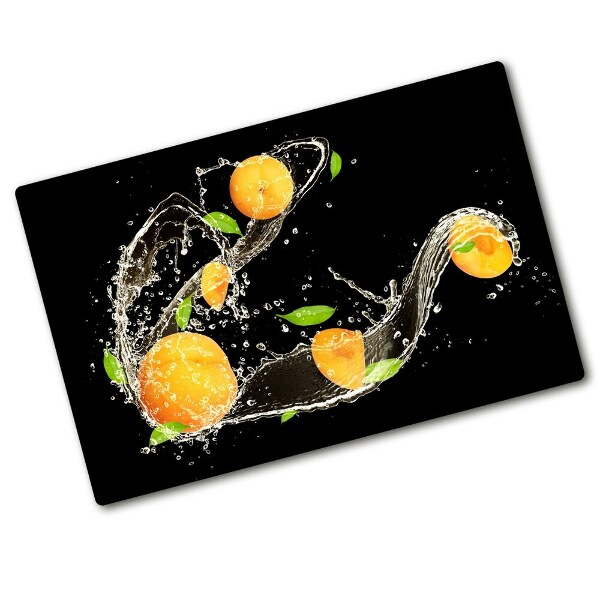 Chopping board Apricots and water