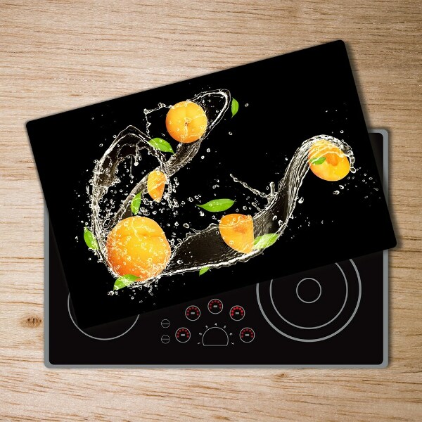 Chopping board Apricots and water