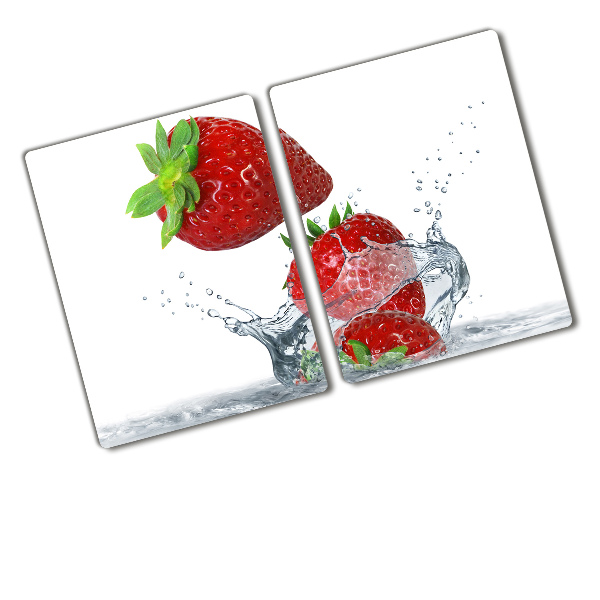 Chopping board Strawberries and water