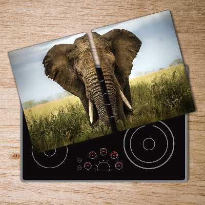 Chopping board Elephant in the savanna