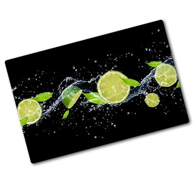 Chopping board glass Lime and water