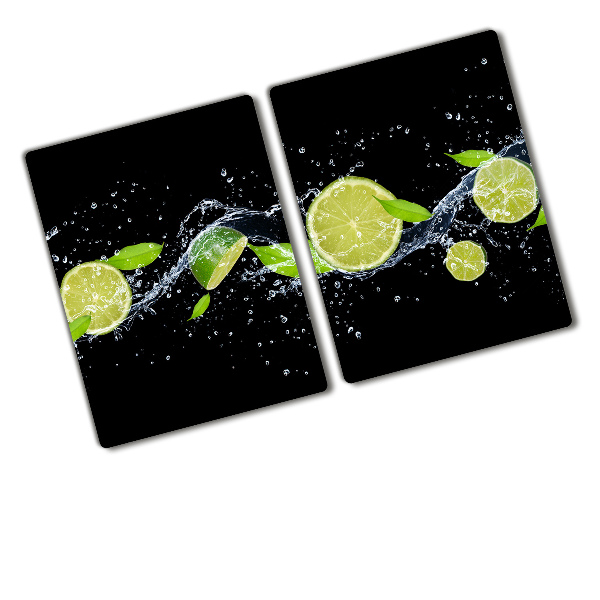 Chopping board glass Lime and water