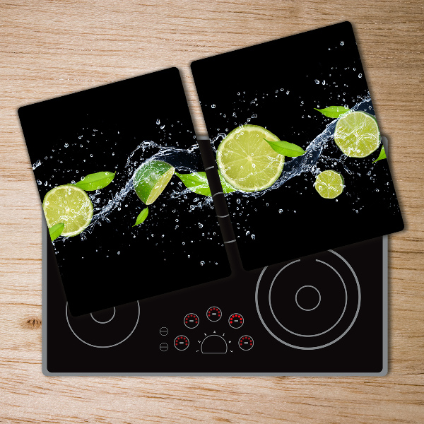 Chopping board glass Lime and water