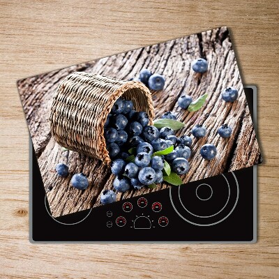 Chopping board glass Berries in the basket