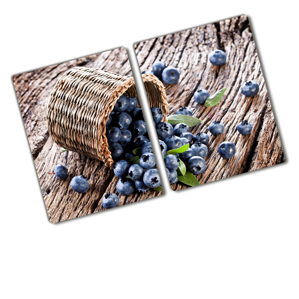 Chopping board glass Berries in the basket