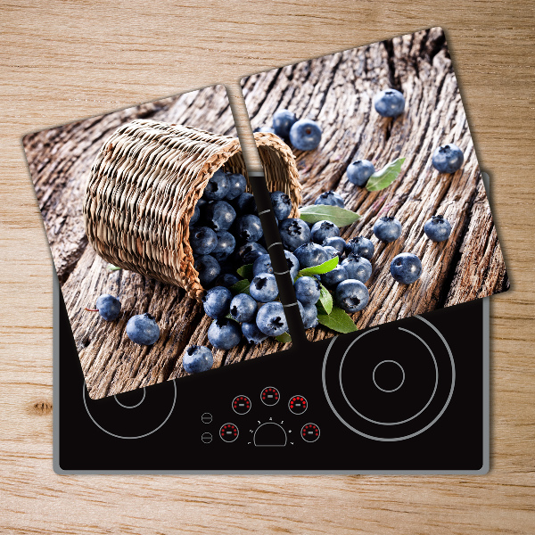 Chopping board glass Berries in the basket