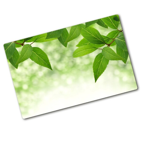 Chopping board glass Green leaves