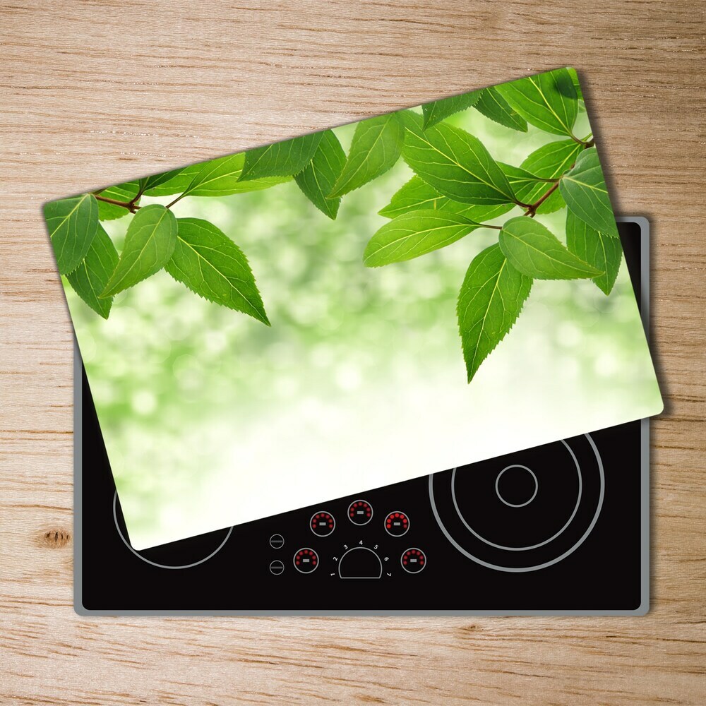 Chopping board glass Green leaves