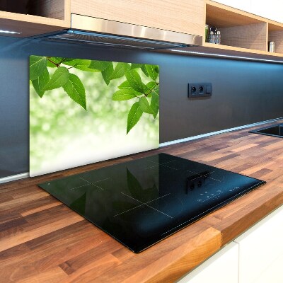 Chopping board glass Green leaves