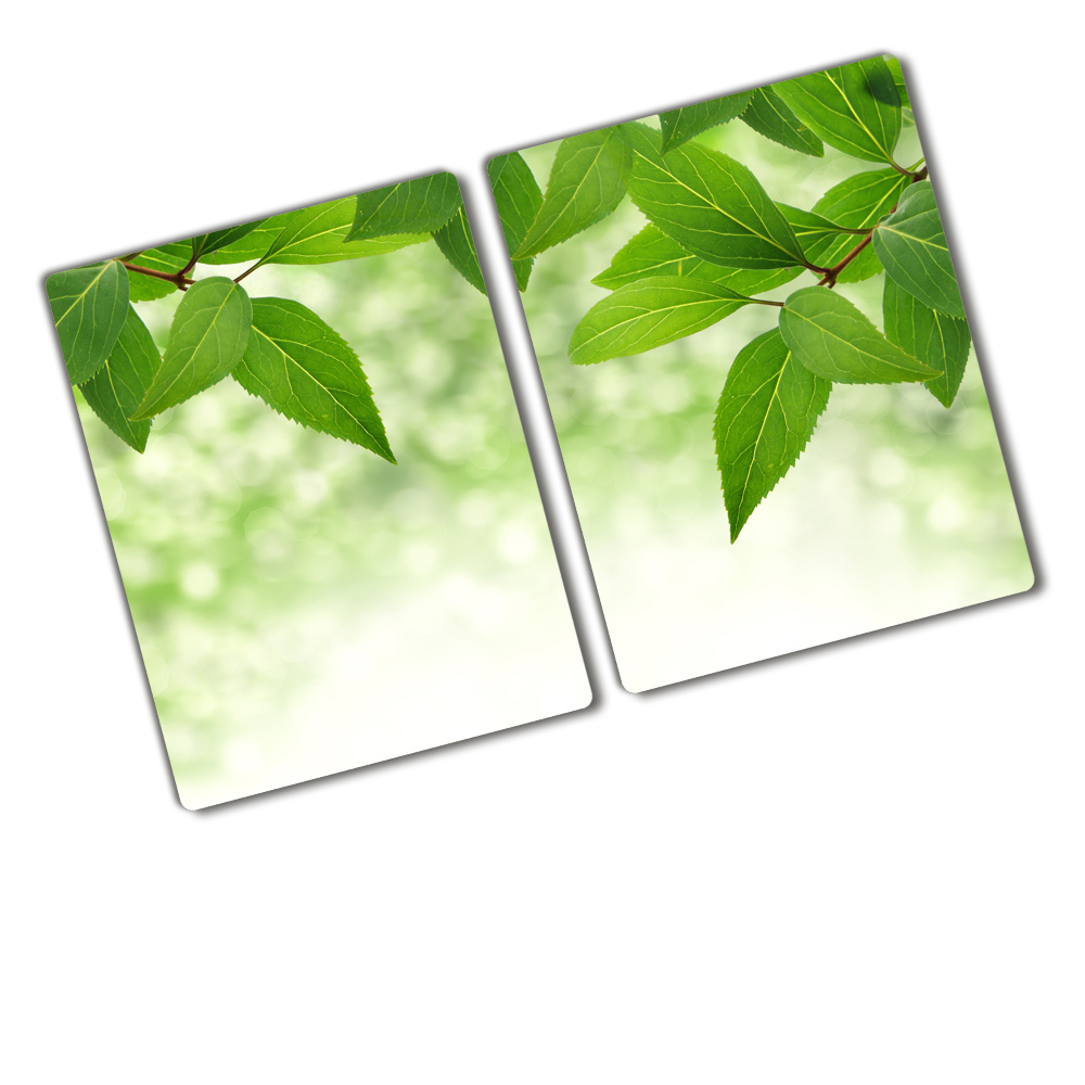 Chopping board glass Green leaves