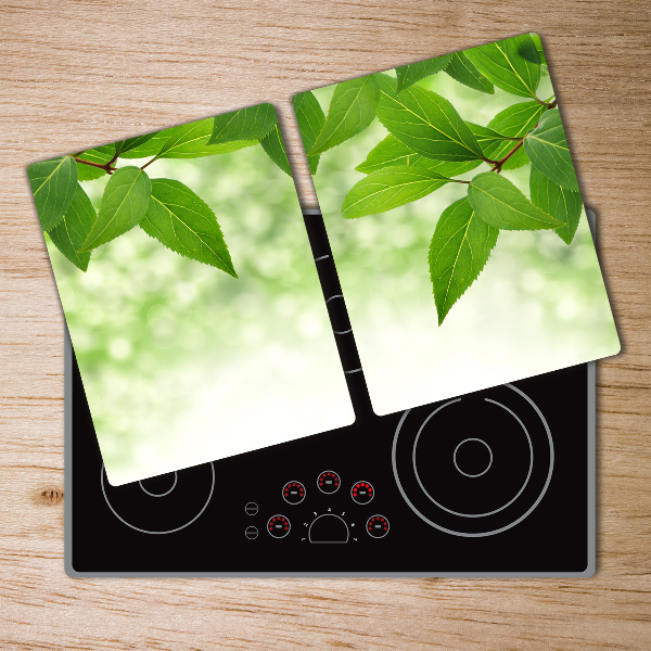 Chopping board glass Green leaves