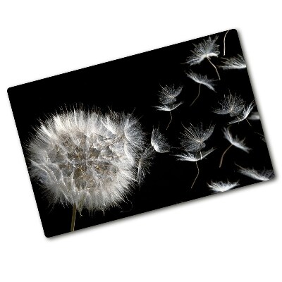 Chopping board glass Dandelion