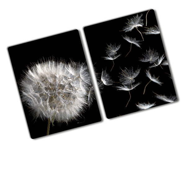 Chopping board glass Dandelion