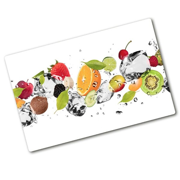 Chopping board glass Fruit and water