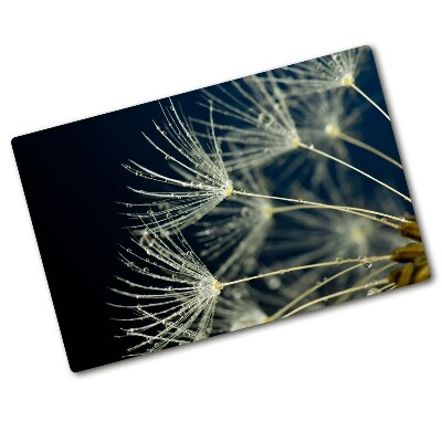 Chopping board glass Dandelion seeds