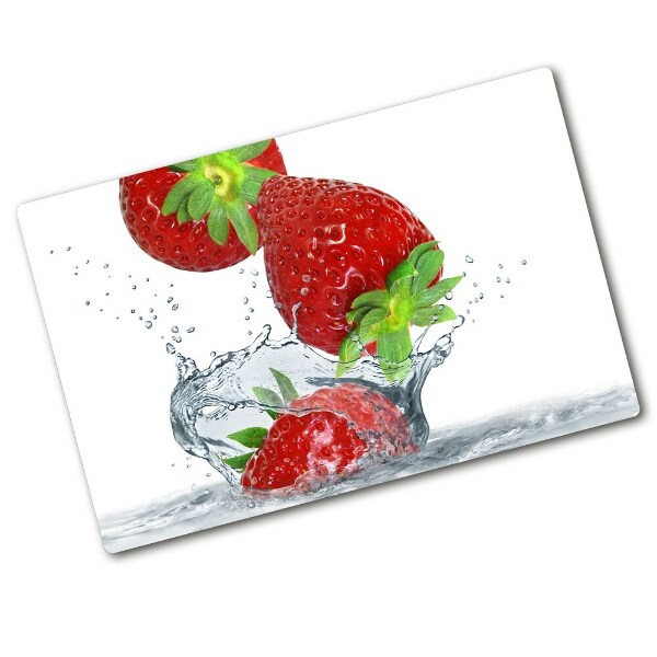 Chopping board Strawberries and water