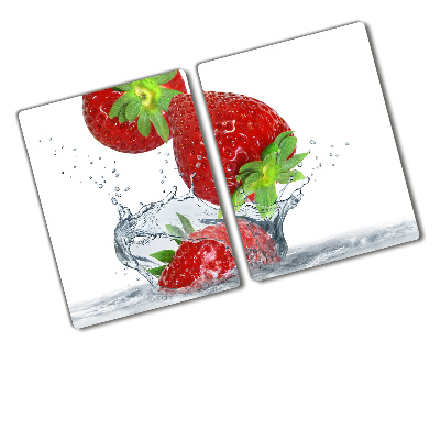 Chopping board Strawberries and water