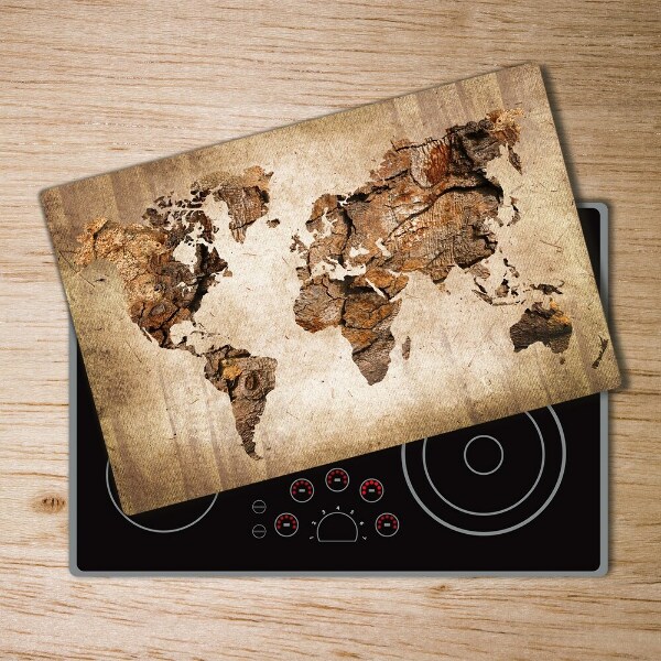 Cutting board World map wood