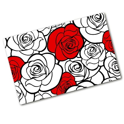 Chopping board glass Roses