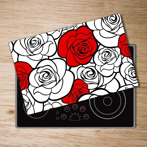 Chopping board glass Roses