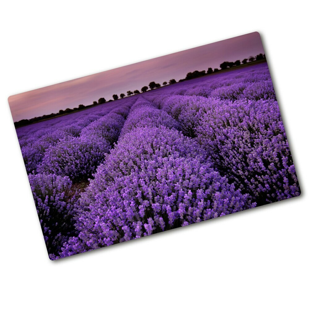 Chopping board glass Lavender field