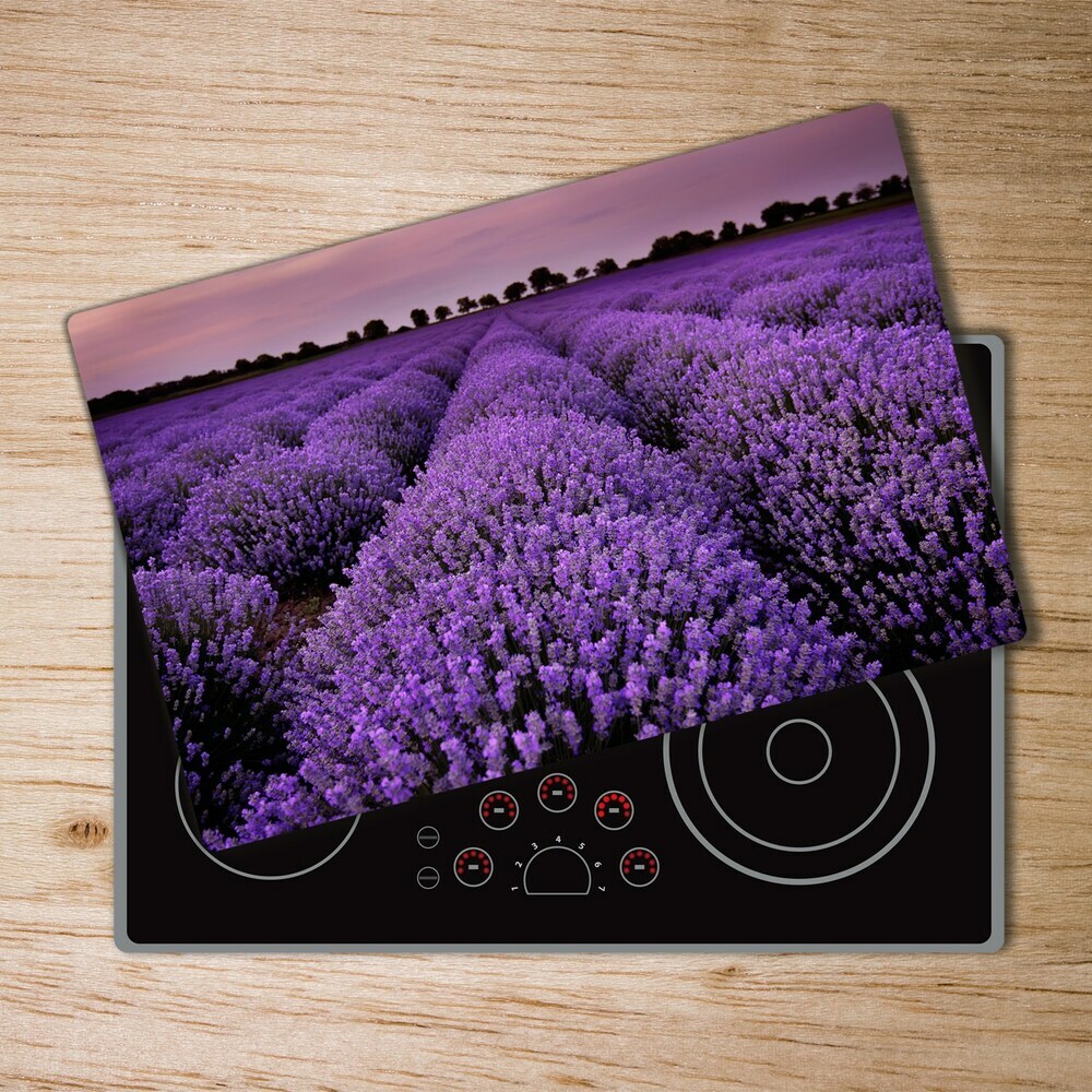 Chopping board glass Lavender field