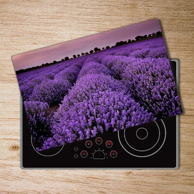 Chopping board glass Lavender field