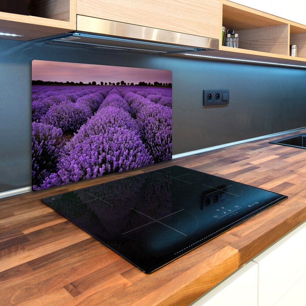 Chopping board glass Lavender field