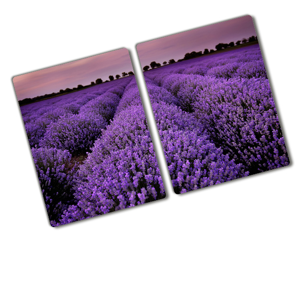 Chopping board glass Lavender field