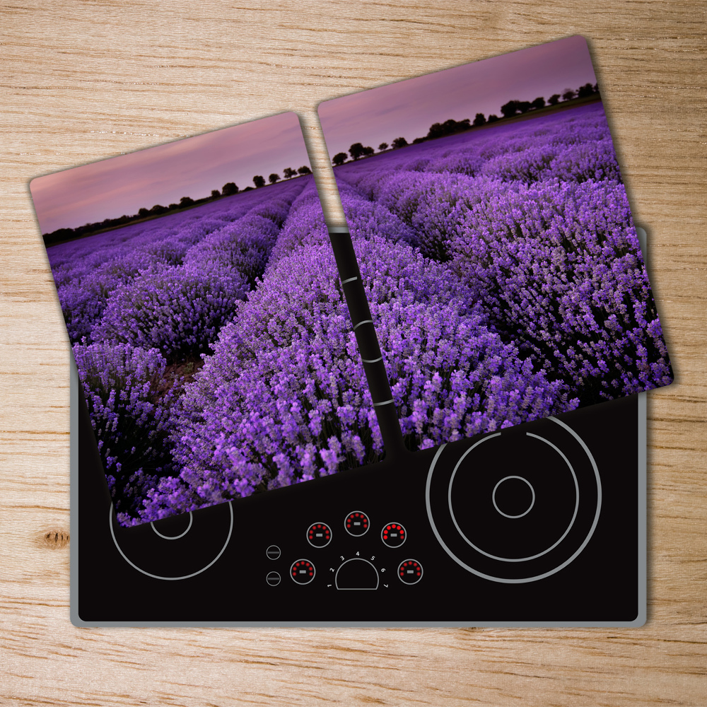 Chopping board glass Lavender field