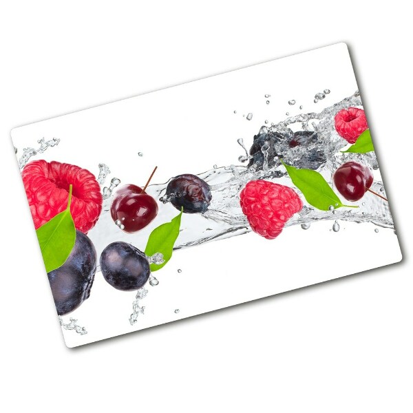 Chopping board glass Fruit and water