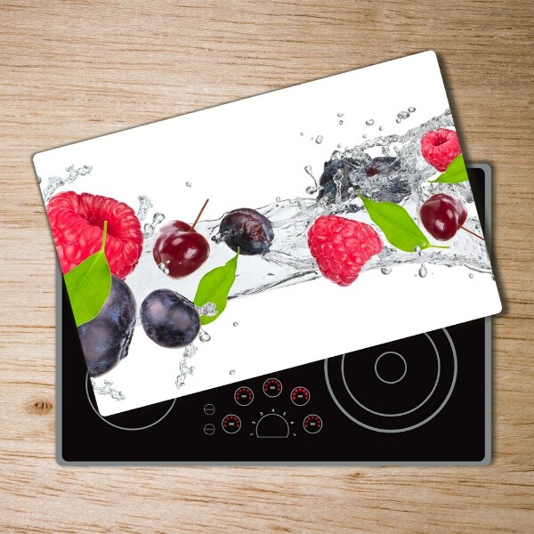 Chopping board glass Fruit and water