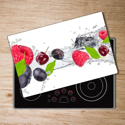 Chopping board glass Fruit and water