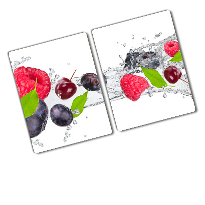 Chopping board glass Fruit and water