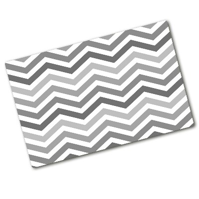 Chopping board glass Gray zigzags